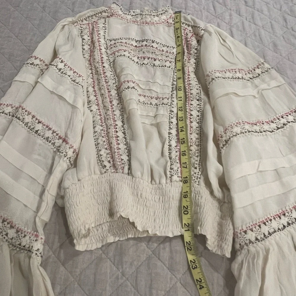 Free People Embroidered Lace Blouse